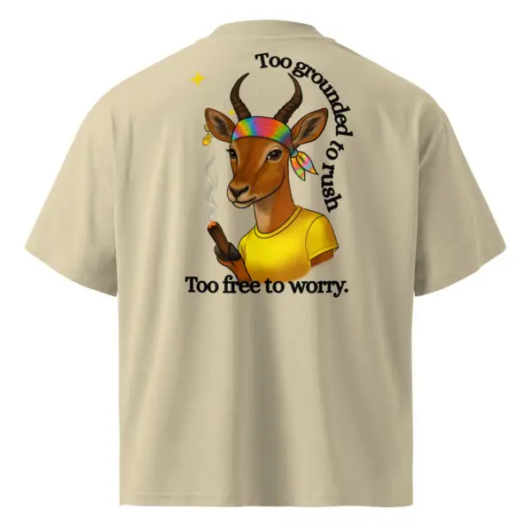 Grounded Gazelle Oversized T-Shirt – Calm Spirit, Free Soul Effortless Flow