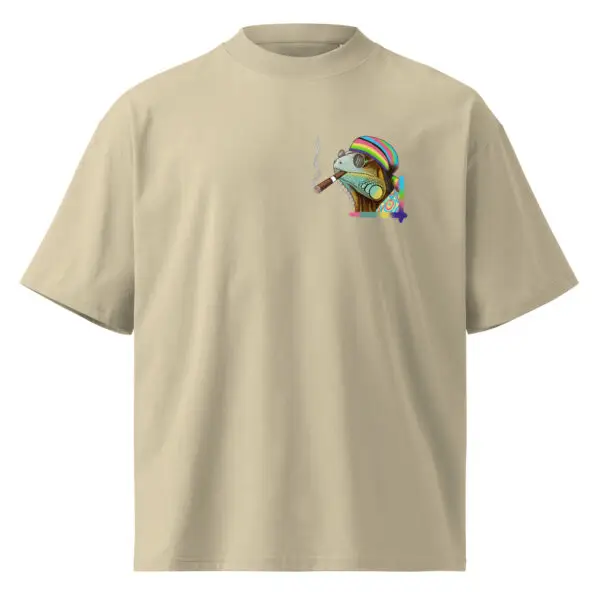 Slow Motion Iguana Oversized T-Shirt – Deep Emotions; Relaxed Hippie Style - Image 3