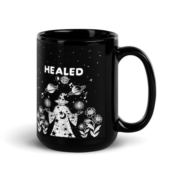 Healed & Caffeinated | Cosmic Witch Revenge Mug | 15oz Glossy Black