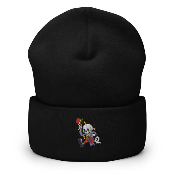The Mask Skeleton Beanie | Halloween Groove Edition | Embroidered Cuffed Hat